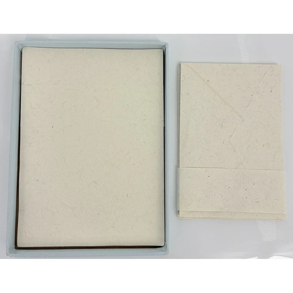 Vintage Handmade Paper Stationery and Envelopes by Auroville Cotton 12 Sheets